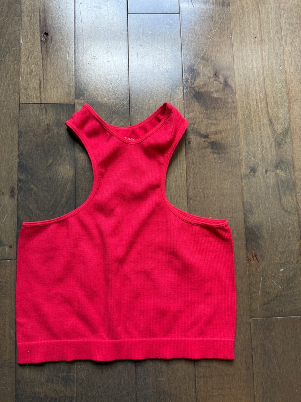 wild fable Red Ribbed High-Neck Crop Top